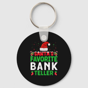 Kerstman zijn favoriete bankbediende Kerstmis Matc Sleutelhanger