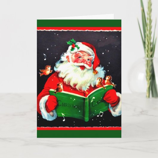 kerstman zingt kerstliederen Kaart (Voorkant)