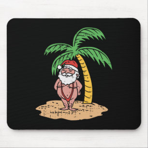 Kerstman zomer zwempak grappige kerst in juli stra muismat