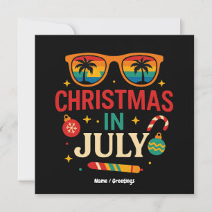 Kerstman zonnebril strand Kerstmis in juli Kaart