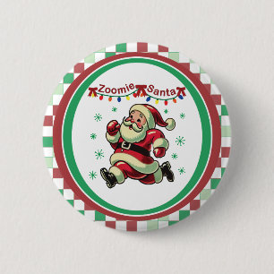 Kerstman Zoomie Kerstmis Ronde Button 5,7 Cm