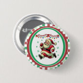 Kerstman Zoomie Kerstmis Ronde Button 5,7 Cm (Voorkant /achterkant)