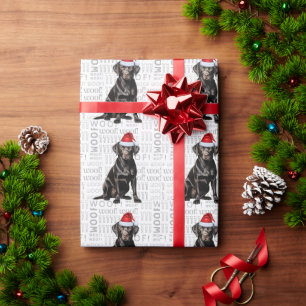 Kerstman Zwarte Labrador Vakantiehond Cadeaupapier