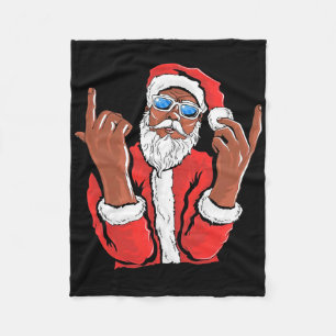 Kerstman Zwarte Man Kerstmis Xmas Familie Pyjama Fleece Deken