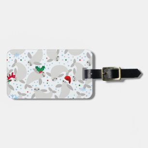 kerstmanatee bagagelabel