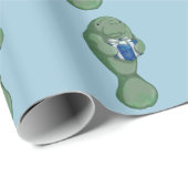 kerstmanatee cadeaupapier (Rol Hoek)