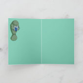 kerstmanatee feestdagen kaart (Binnen)