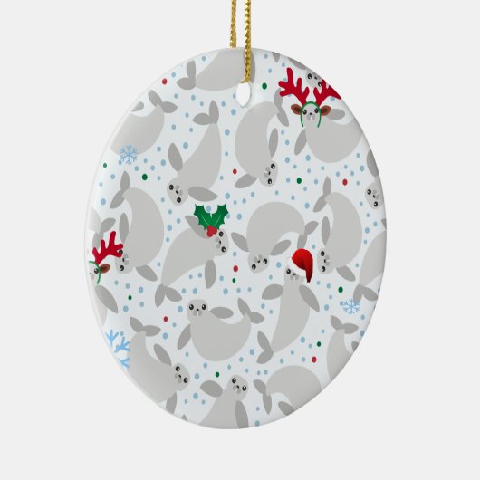 kerstmanatee keramisch ornament (Rechts)