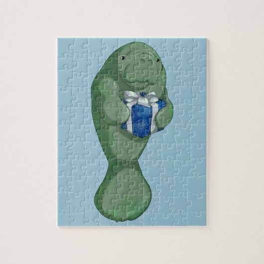 kerstmanatee legpuzzel (Verticaal)