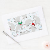 kerstmanatee rechthoekige sticker (Envelop)