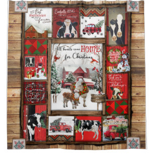 kerstmand, alle hart komt naar huis grappige koe douchegordijn