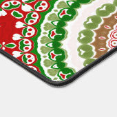 Kerstmandala in rood, groen en warm goud bureaumat (Hoek)