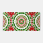 Kerstmandala in rood, groen en warm goud bureaumat (Voorkant)