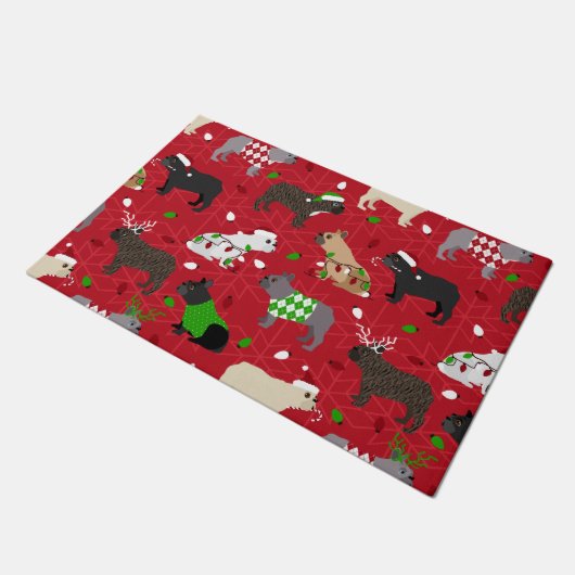 kerstmandehond Doormat Deurmat (Schuin)