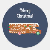 Kerstmanier RV Klasse C Camper Kerstmis Ronde Sticker (Voorkant)