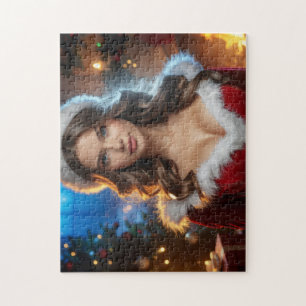 kerstmanmeisje legpuzzel
