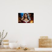 kerstmanmeisje poster (Keuken)