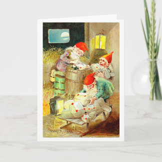 Kerstmannen Feestdagen Kaart