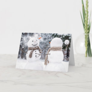 Kerstmannen in een sneeuwbalgevecht kaart