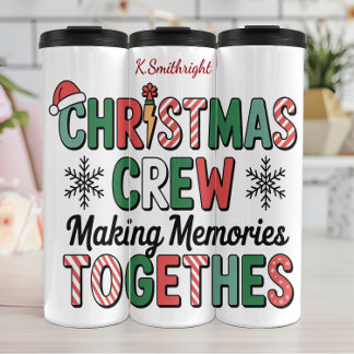 Kerstmannen maken samen herinneringen thermosbeker