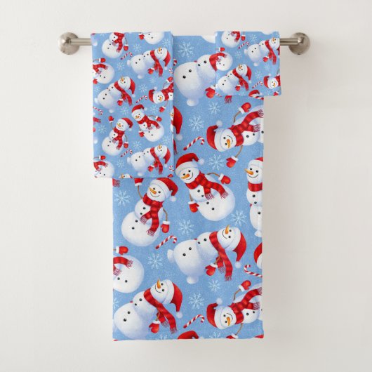 kerstmannen, Snowflakes en snoeprietjes Bad Handdoek (Insitu)
