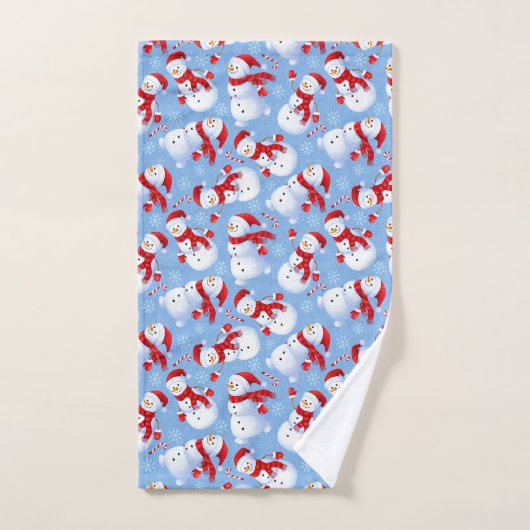 kerstmannen, Snowflakes en snoeprietjes Bad Handdoek (Handdoek)