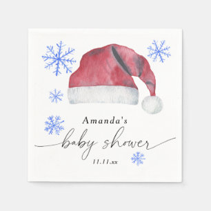 Kerstmannenhoed - baby shower servet