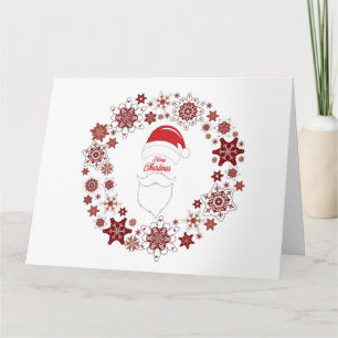 Kerstmannenhoed en -baard met Prettig Kerstfeest Kaart