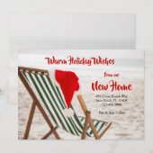 Kerstmannens Strandstoel Verhuizing Aankondiging (Voorkant / Achterkant)