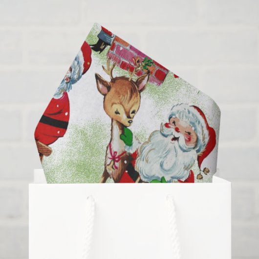 Kerstmannens Vintage Werkplaats Tissuepapier (Cadeauzakje)