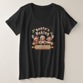 Kerstmannetje bakt kerstkoekjes grote maat t-shirt