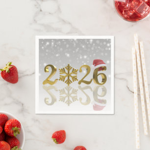 Kerstmannetje en Sneeuwvlok Gelukkig Nieuwjaar G Servet