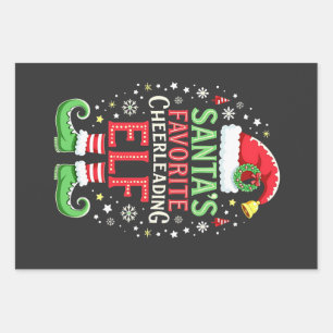 Kerstmannetje Favoriete Cheerleader Elf Familie Ma Inpakpapier Vel