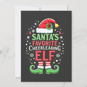 Kerstmannetje Favoriete Cheerleader Elf Familie Ma Kaart