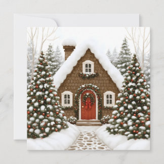 Kerstmannetje Lodge Feestdagenkaart