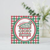 Kerstmannetje Retro Marquee – Ho Ho Ho Prettig & H Kaart (Staand voorkant)