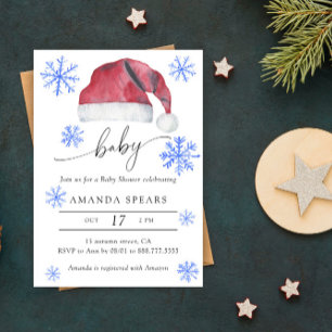 Kerstmannetje Winter babyshower Kaart