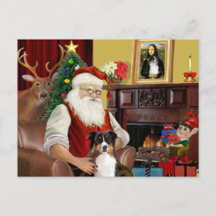 Kerstmannetje's Australische Herder (driekleur) Feestdagenkaart