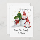 Kerstmannetjes Feestdagenkaart (Voorkant / Achterkant)