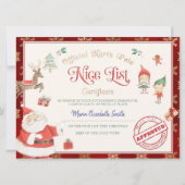 Kerstmannetjes Goede Lijst Certificaat Kaart (Voorkant)