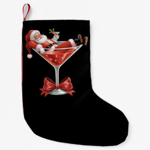 Kerstmannetje's Hele Chaos Kerst Martini Grappige  Kleine Kerstsok