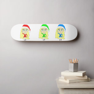 Kerstmannetjes kleine helpers   skateboard