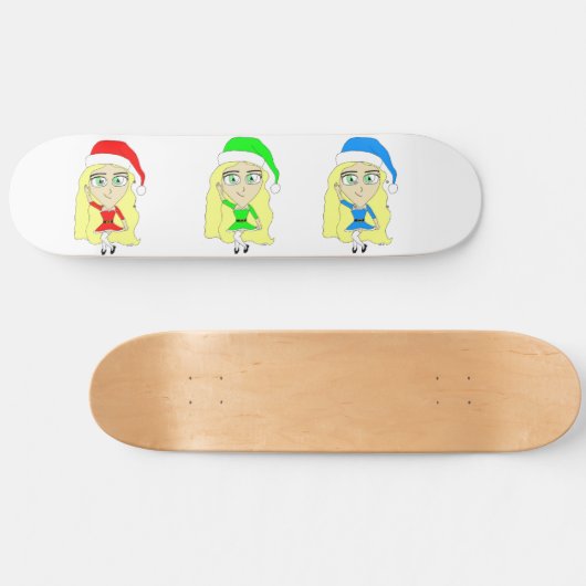 Kerstmannetjes kleine helpers skateboard (Horizontaal)