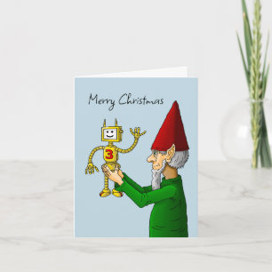 Kerstmannetje's Speelman en de Robot Feestdagen Kaart