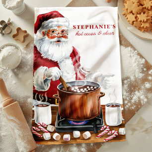 Kerstmannetje's Warme Cacao & Kerstsfeer Persoonli Theedoek