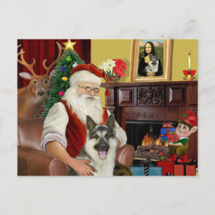 Kerstmanns Duitse Herdershond #9 Feestdagenkaart