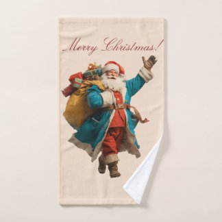 Kerstmanontwerp met naam Vintage Kerstmis Bad Handdoek