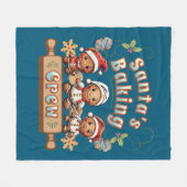 Kerstman's Baking Crew Kerstkoekjes Fleece Deken (Voorkant (Horizontaal))