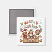 Kerstman's Baking Crew Kerstkoekjes Magneet (Voorkant / Achterkant)