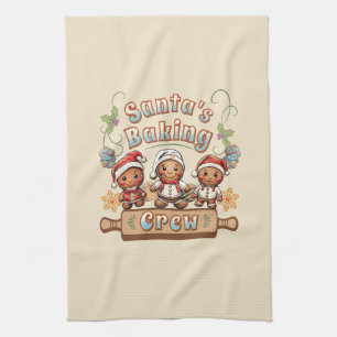 Kerstman's Baking Crew Kerstkoekjes Theedoek